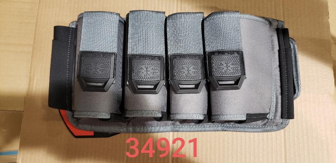 New Empire Paintball Omega 4 Pod Harness / Pack - Solid Grey Gray