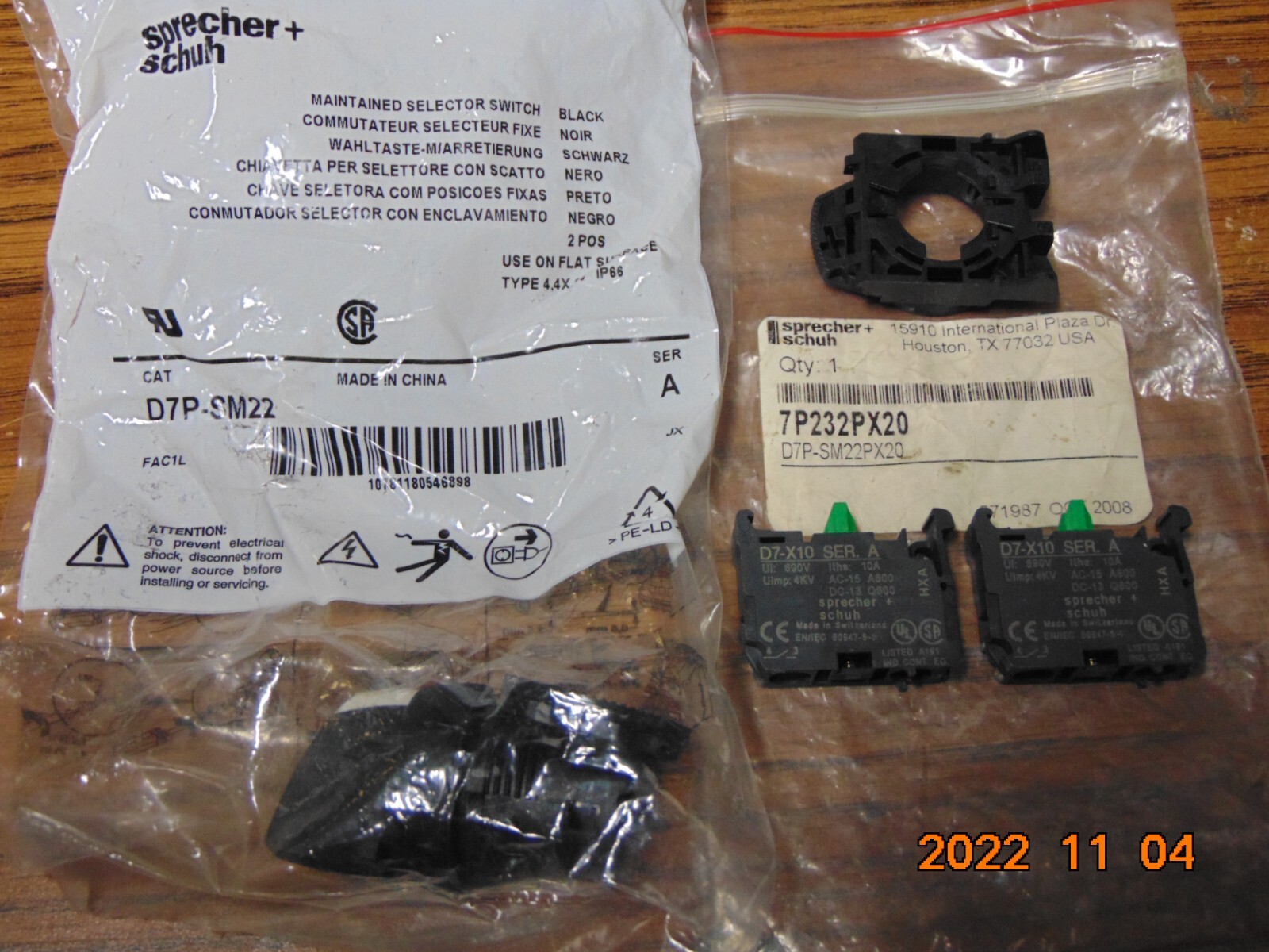 Sprecher + Schuh D7P-SM22 WITH 2 NEW D7-X10