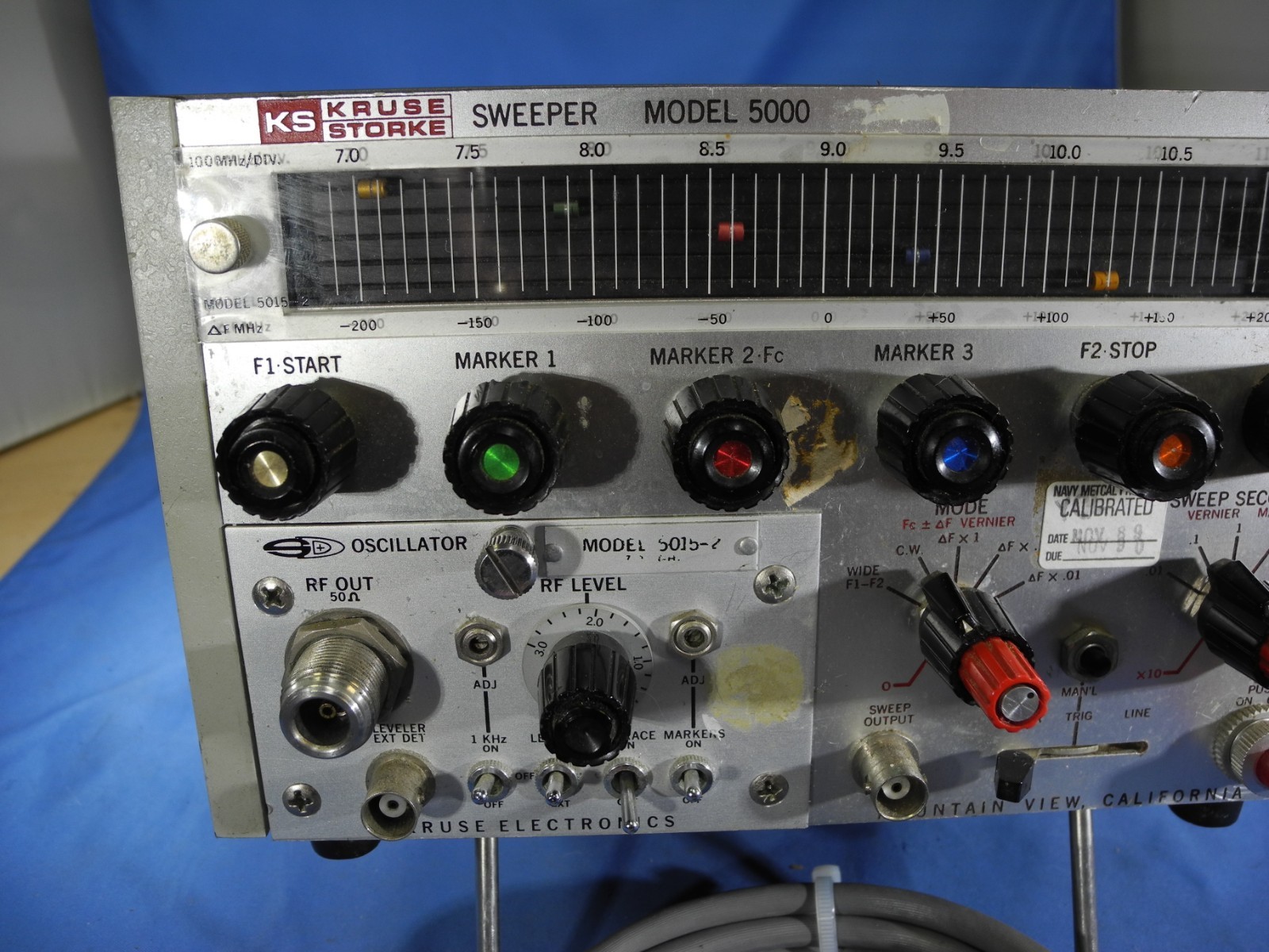 SD Kruse Electronics Sweeper 5000A w/ Oscillator Model 5015-2 7-11 GHz Module