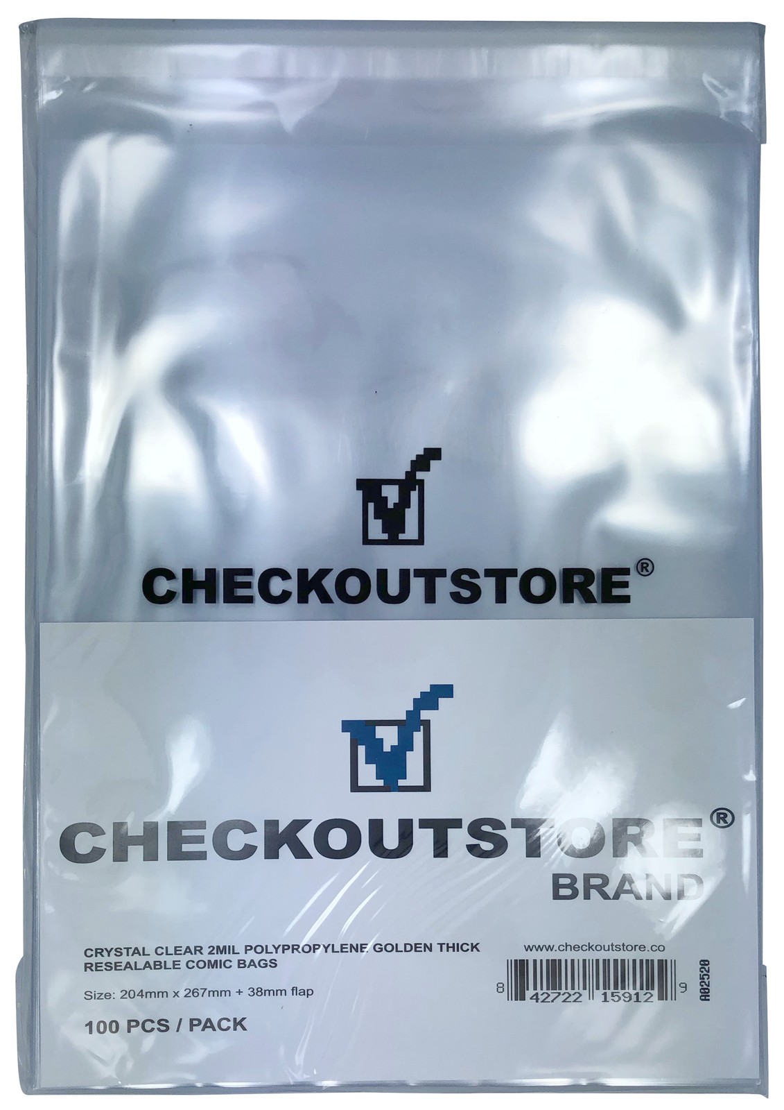 CheckOutStore Crystal Clear Golden Age Thick Comic Book Bags Sealable Flap
