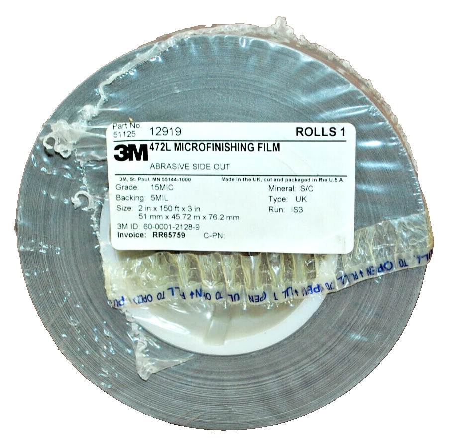 3M 472L Microfinishing Film Roll 15MIC 5MIL  2" x 150Ft x 3"   Type UK   T1563