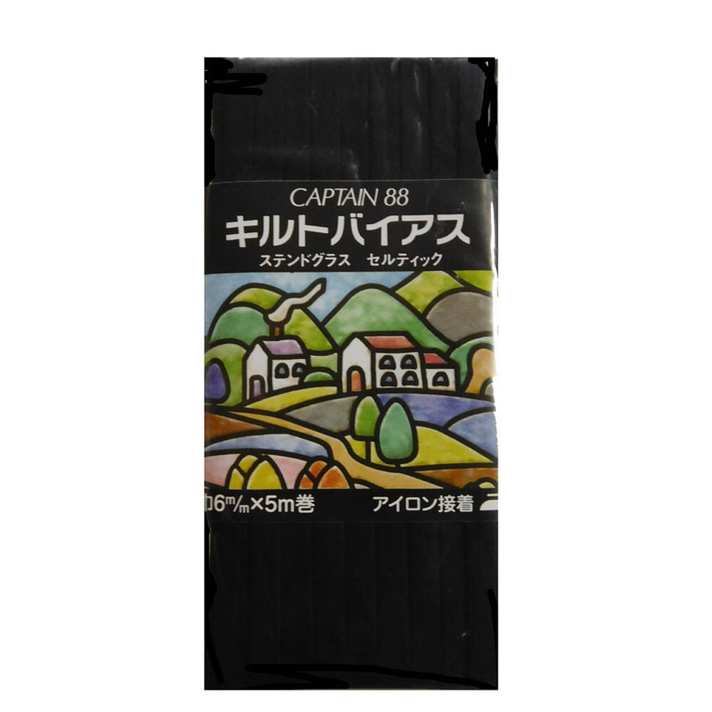 Quilting Patchwork Sewing 6mm Adhesive Bias Binding Black for Stained Glass Q...