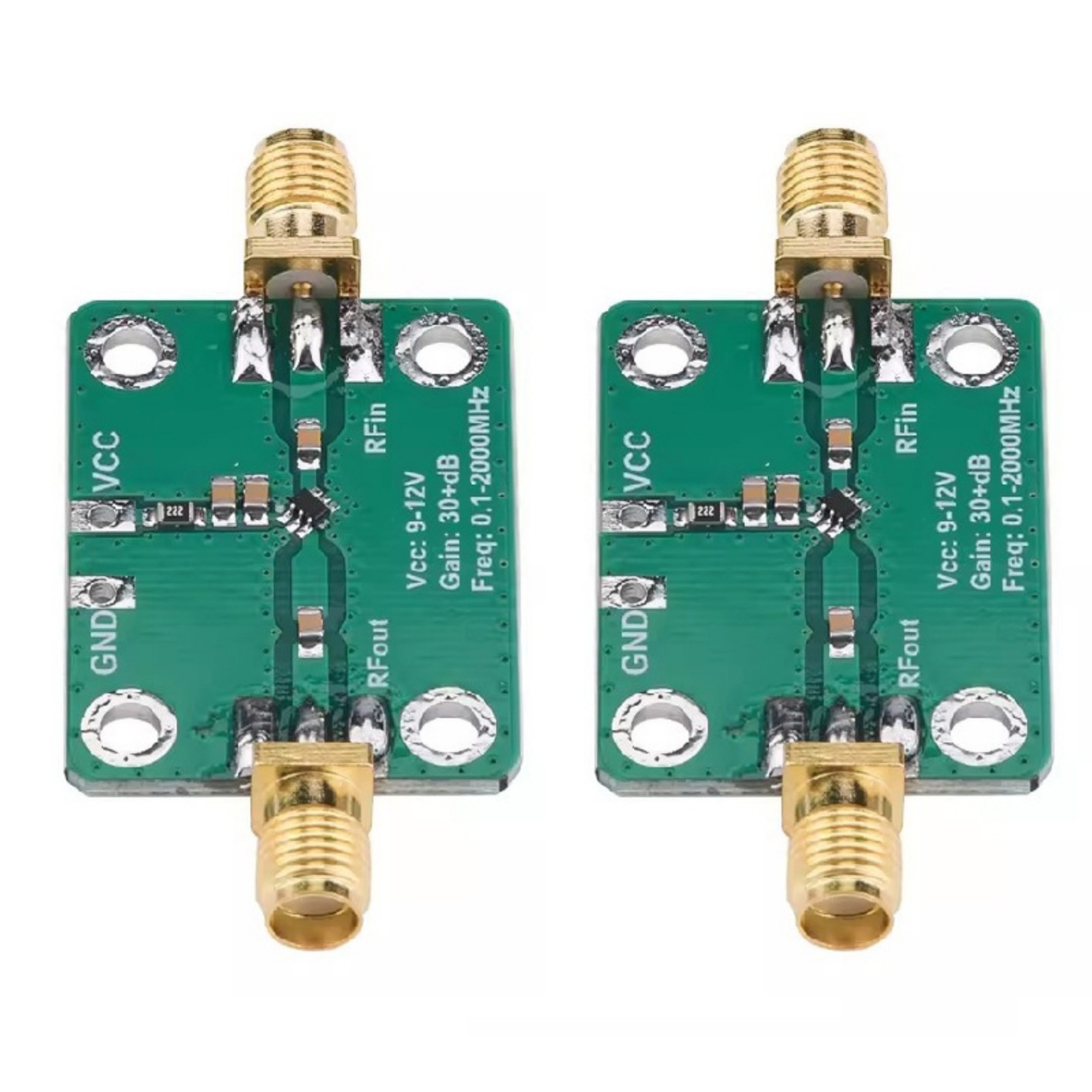 RF Wideband Amplifier Module 0.1-2000MHz Low Noise Gain 30dB 9-12V Power Unit
