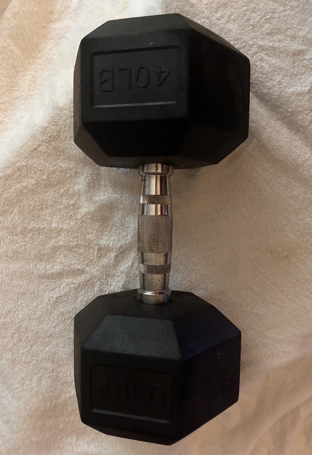40 lbs Dumbbell Cast Iron Hex Dumbbell Coated Hexagon Weightlifting Lift Workout