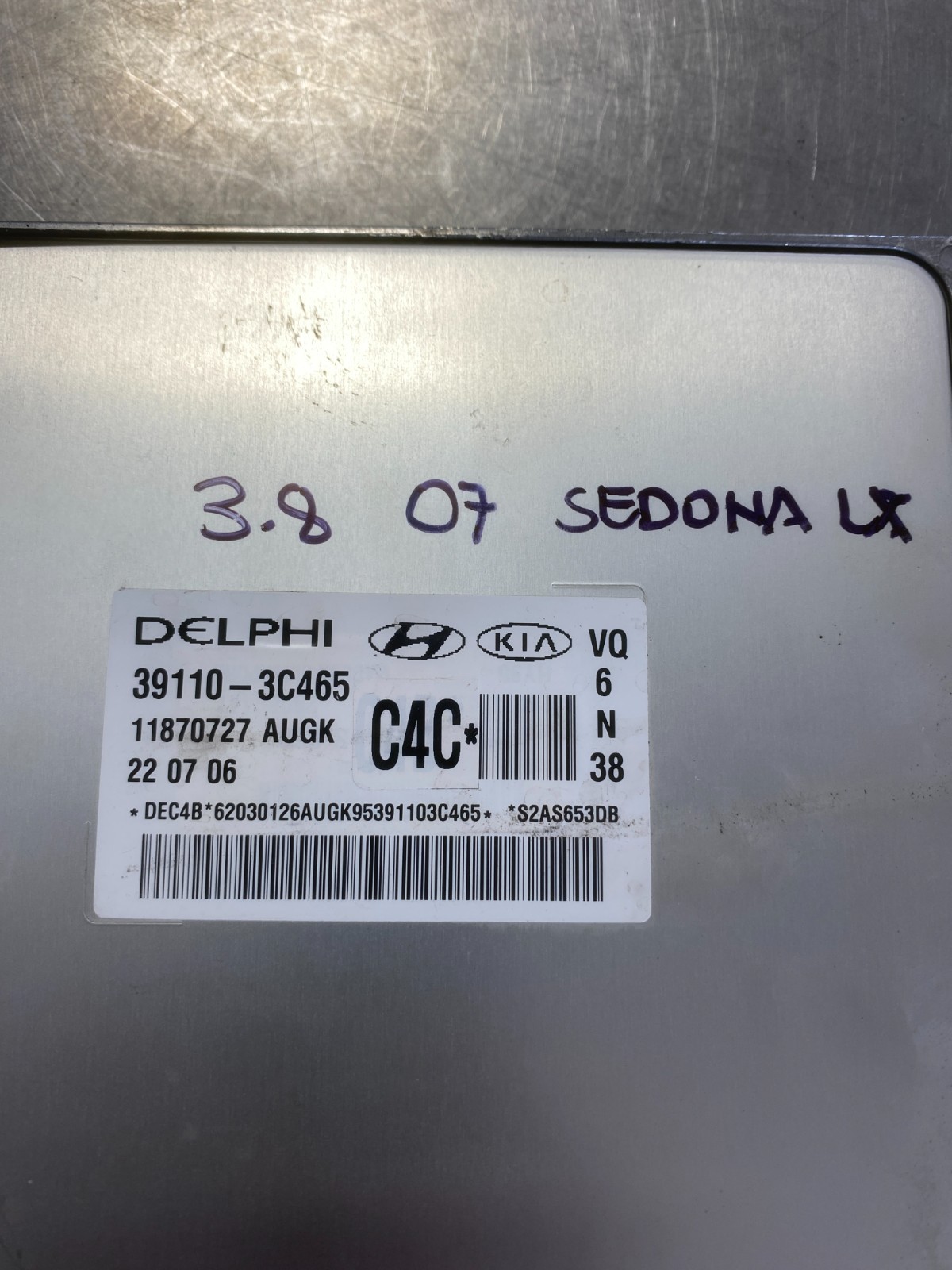 2006-2009 Hyundai Sedona Engine Computer 39110-3C465 PCM ECM ECU OEM