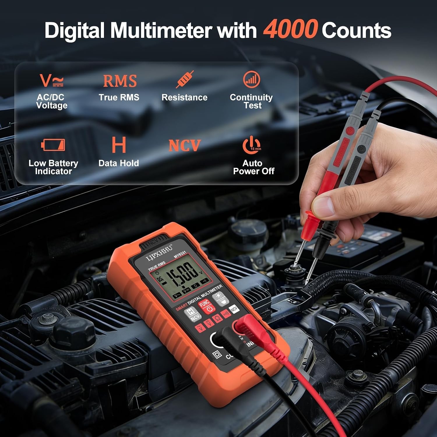 Digital Multimeter Volt Meter TRMS 4000 Counts Auto-Range NCV Voltage Multi T...