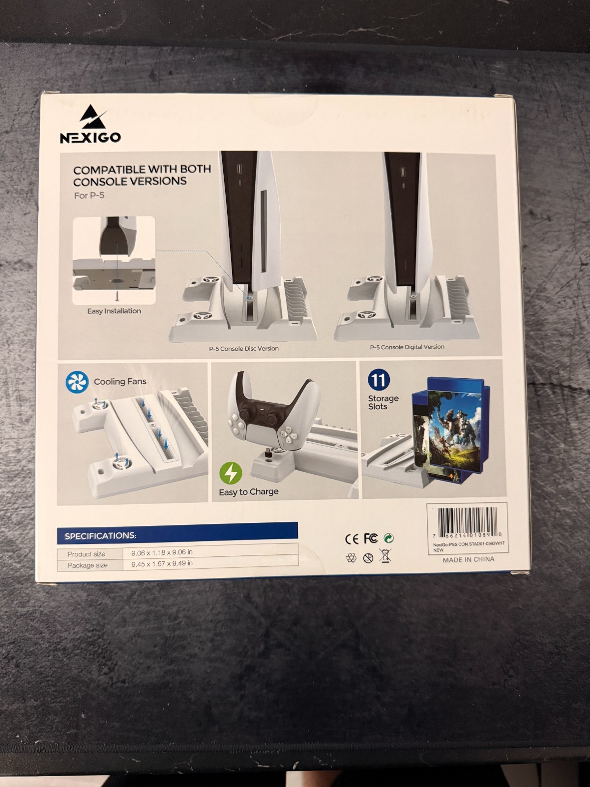 NexiGo Playstation 5 Vertical Stand with Cooling Station Controller