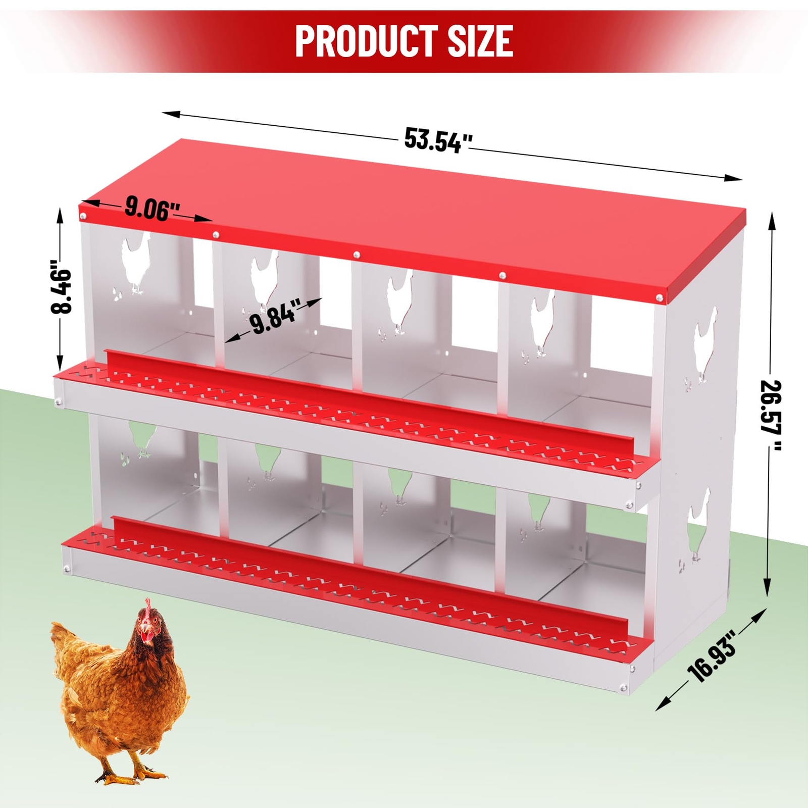 2 Tier Chicken Nesting Box 8 Compartment Chicken Egg Laying Box Egg Collection