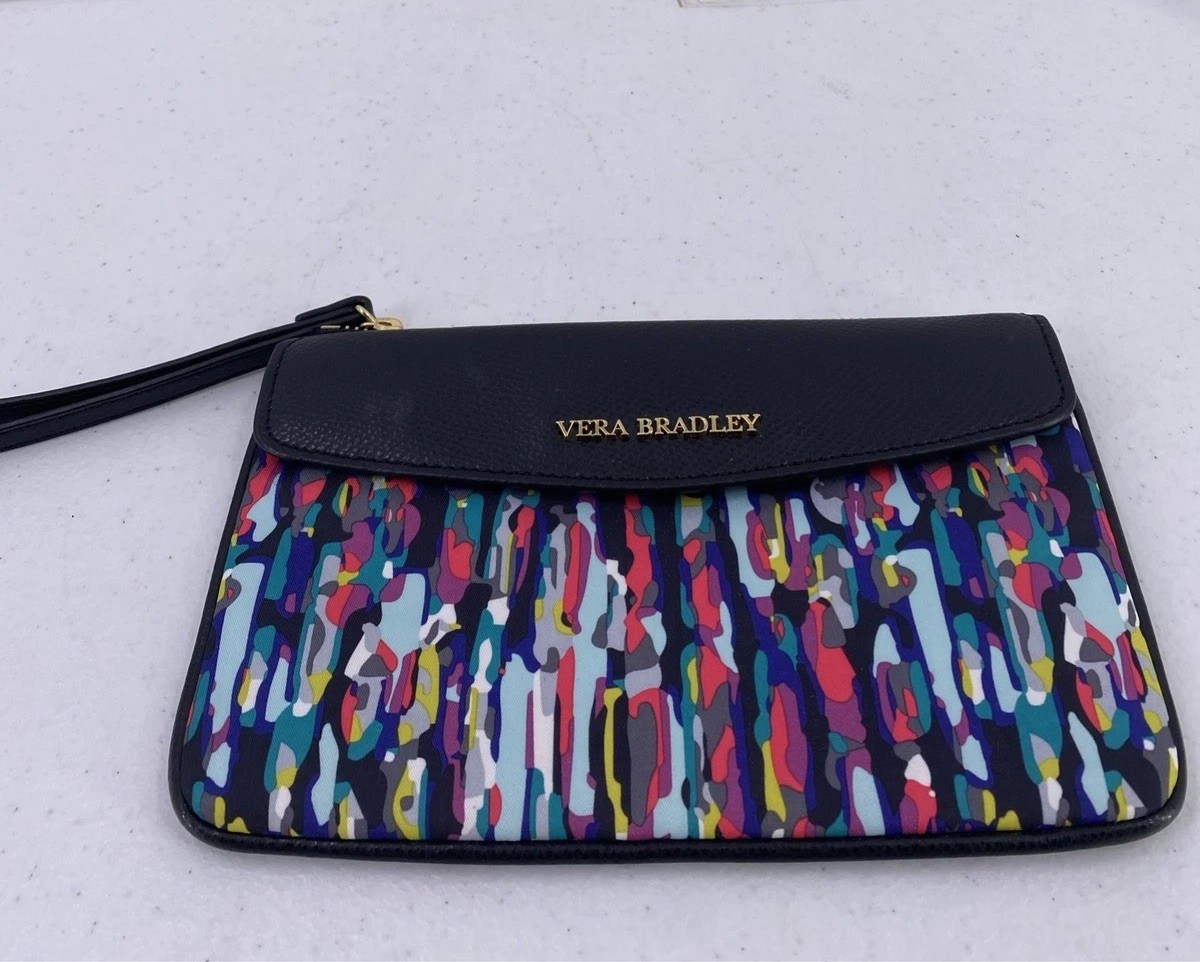 Vera Bradley Envelope Wristlet in Watercolor Brushstrokes Zip Closure