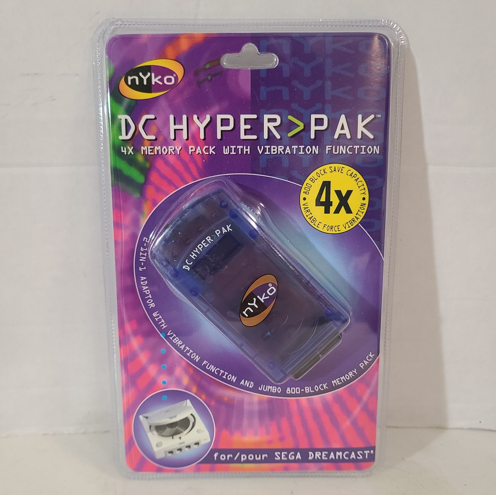 Sega Dreamcast Nyco Memory Card and Rumble DC Hyper Pak Sealed New