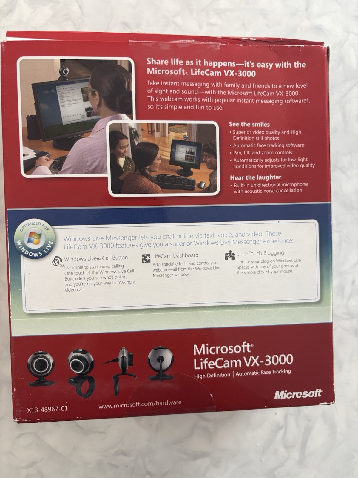 Microsoft LifeCam VX-3000 Webcam Model 1076 New Open Box Vintage Tech Windows XP