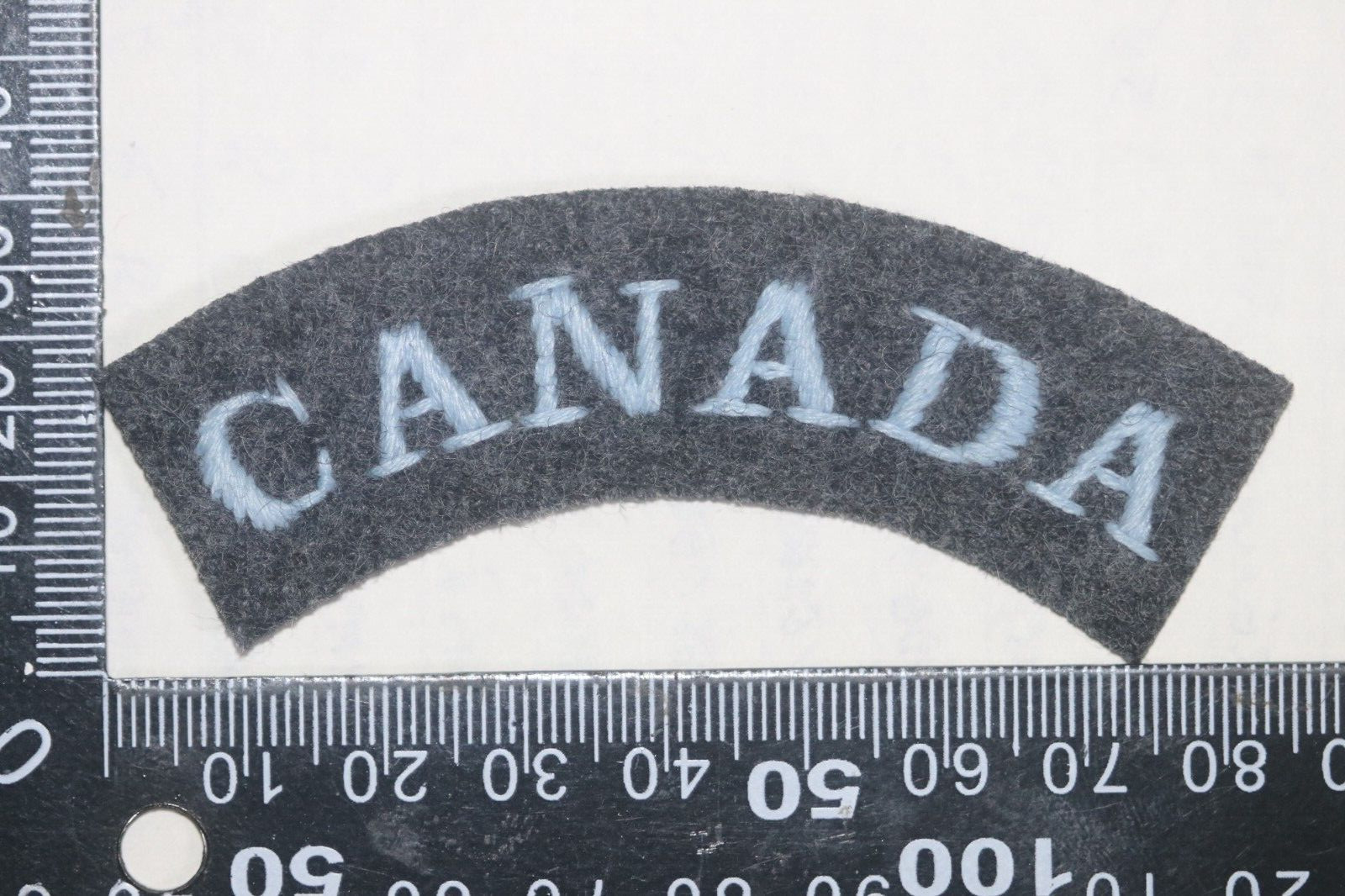 CANADA CANADIAN AIR FORCE WW2 RAF OFFICER'S PATTERN CLOTH SHOULDER TITLE COPY