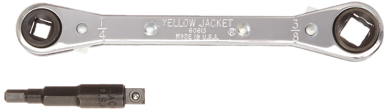 Yellow Jacket 5-1/2 Inch Ratchet Wrench w/ Adapter for HVAC (60610)