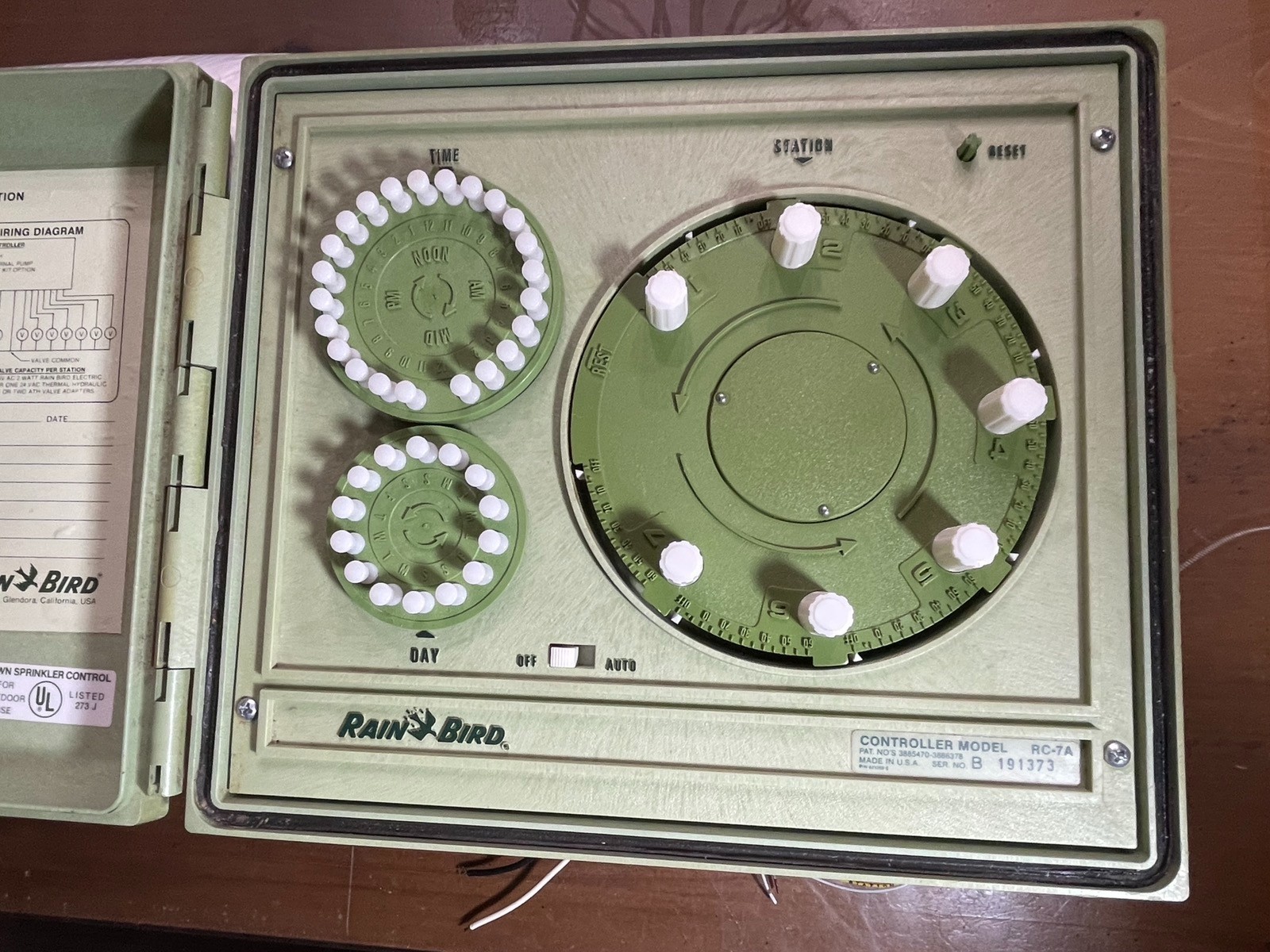 Vintage Rain Bird RC-7A Irrigation Sprinkler Controller Timer Rare Untested