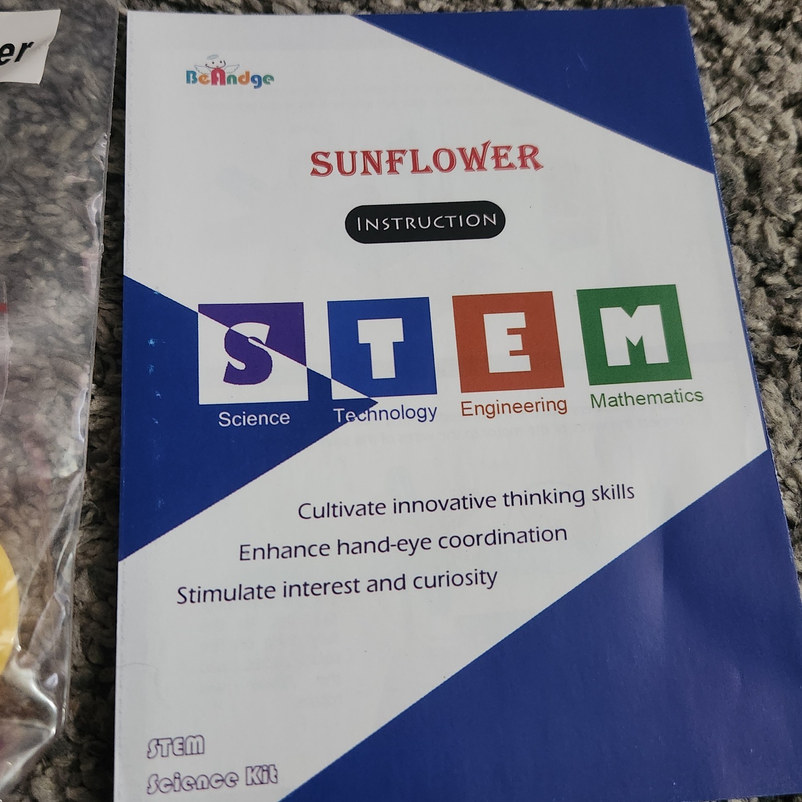Beandge Stem Kit Kids Craft Solar Sunflower