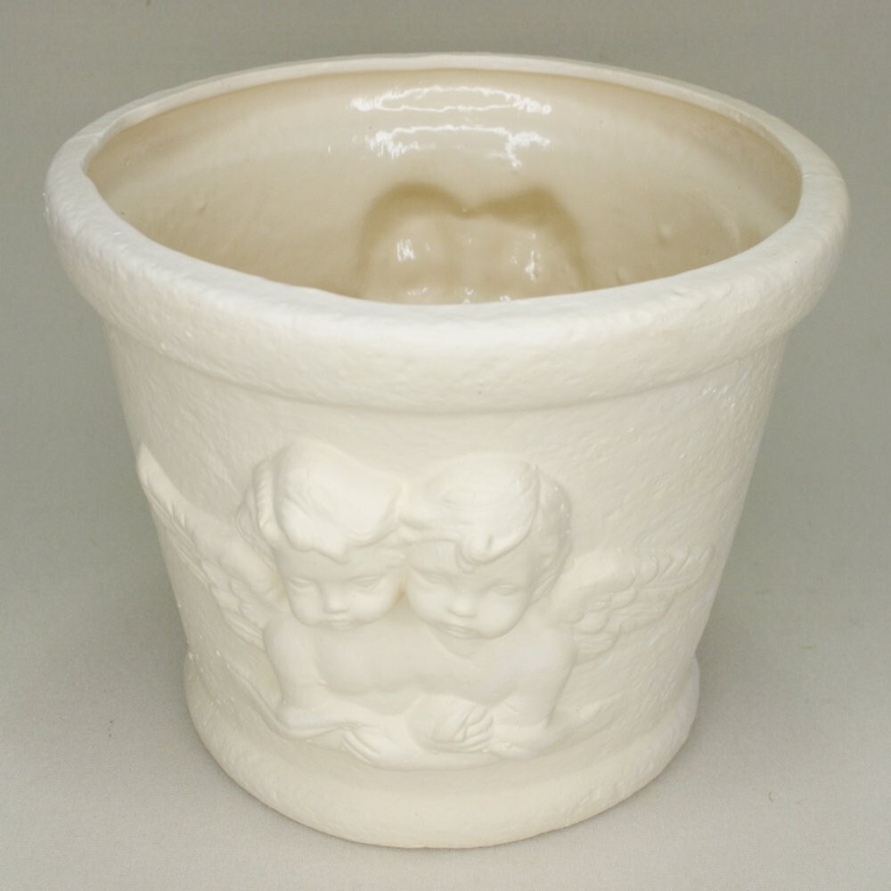 Resin Plastic Cherub Planter 5 3/4" Tall Cream Color #05580007