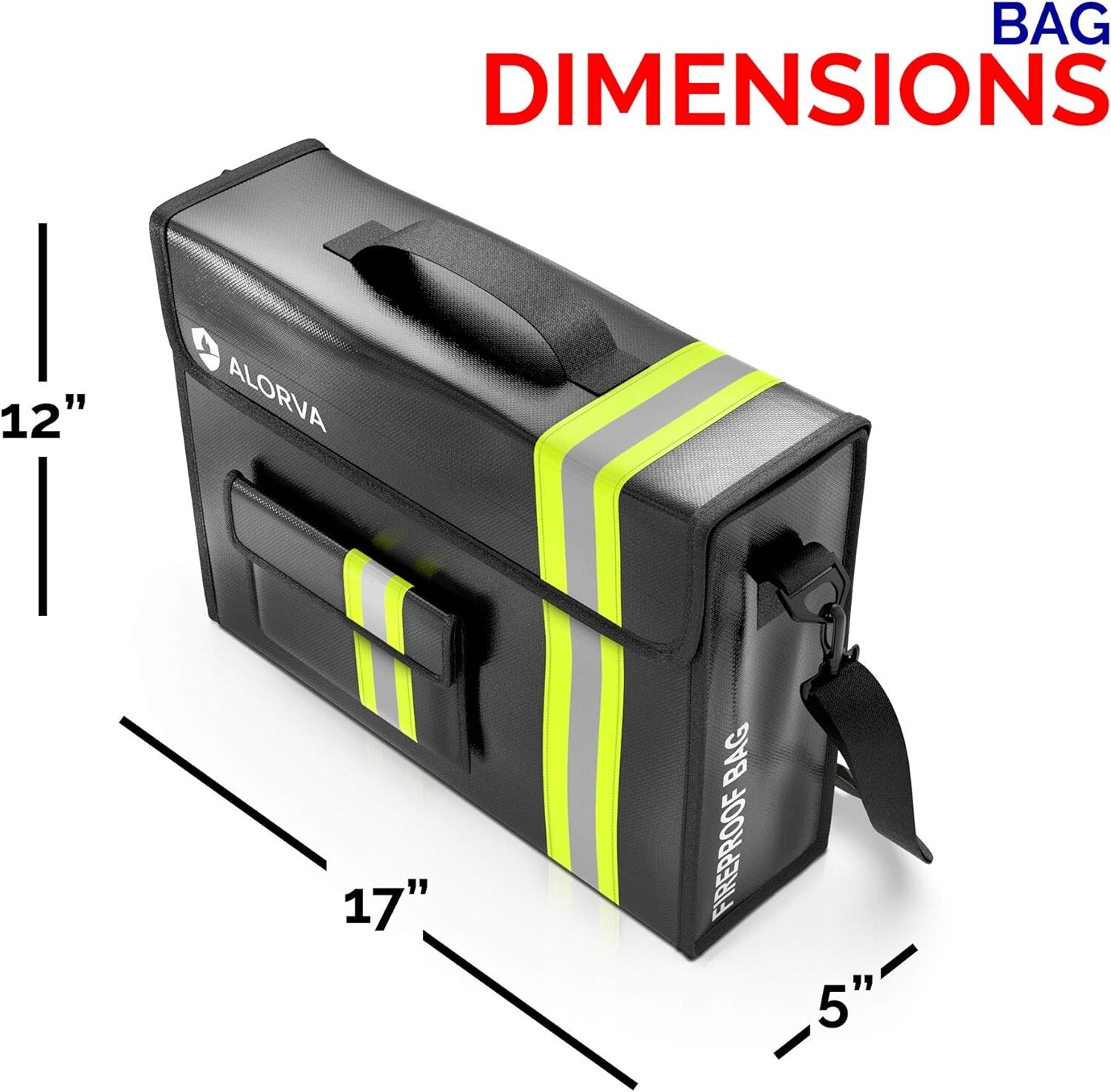 Fireproof and Waterproof Document Bag - 17 x 12 x 5” with Wallet Protector - ...