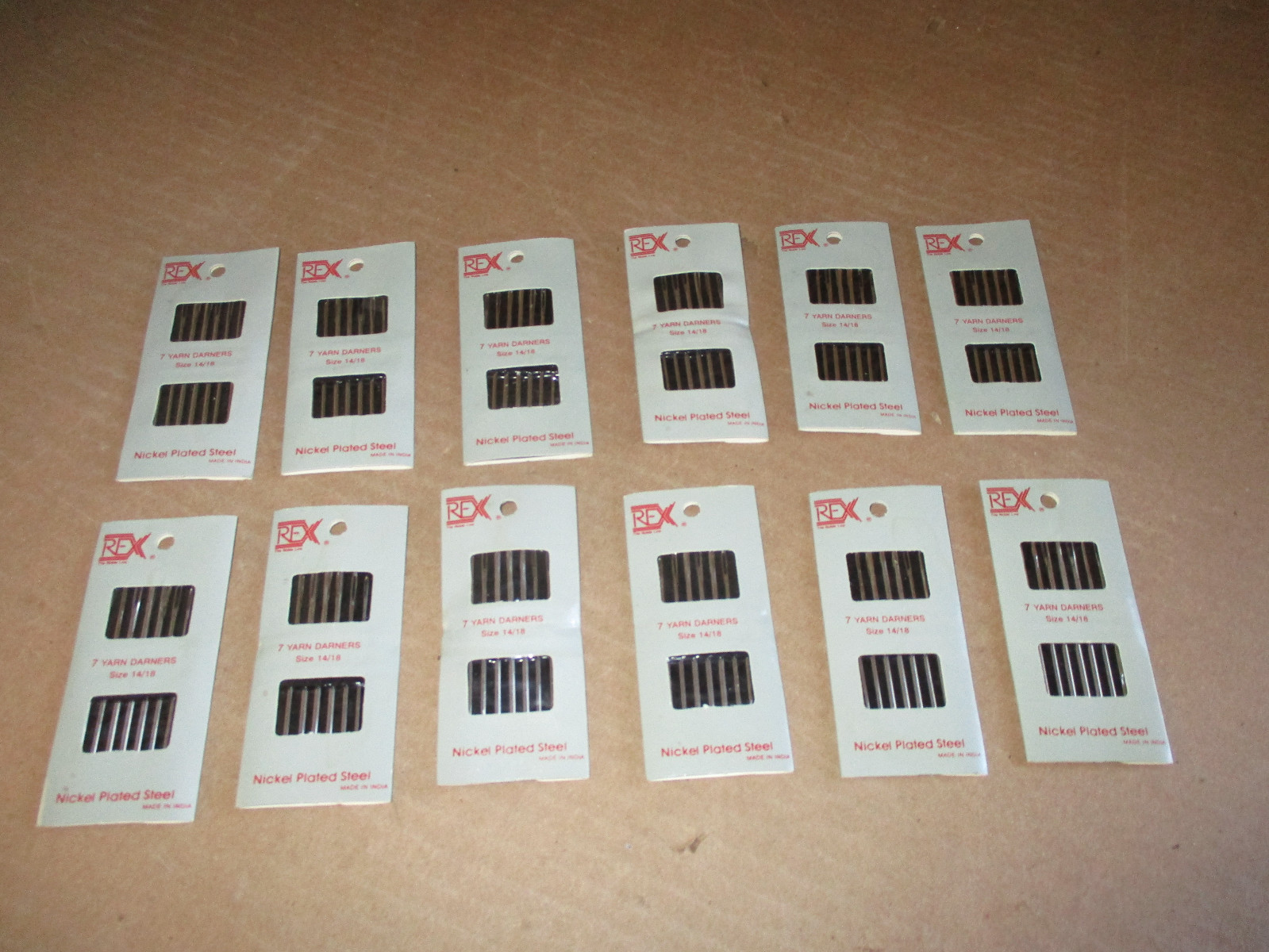 *NEW (Lot of 12) Rex 7 Yarn Darners Nickel Plated Steel Size 14/18