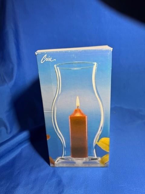 Crisa Hurricane Chimney Lamp Shade Globe With Base for Tapered Candle 9”