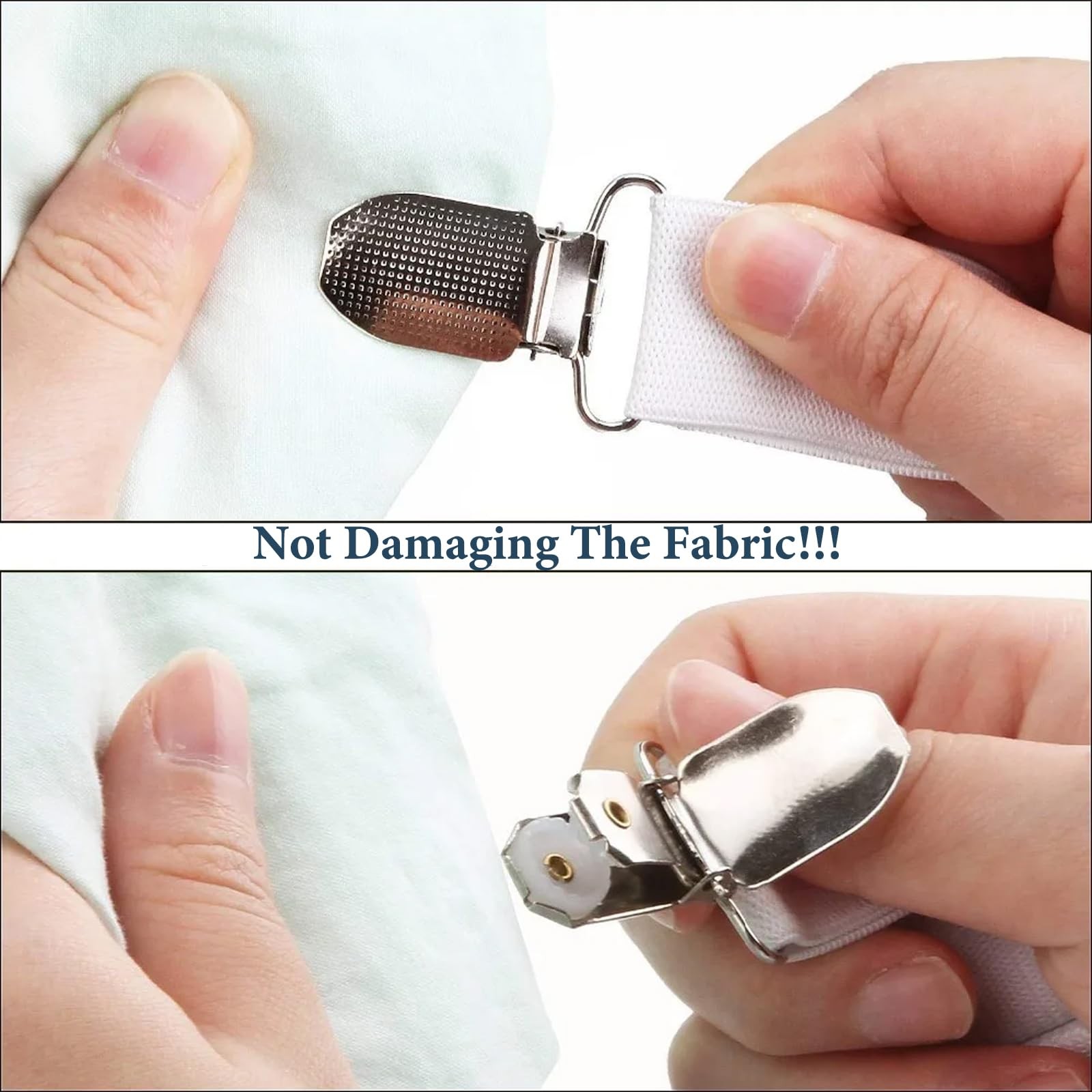 Consss Bed Sheet Straps, Adjustable Durable Bed Sheet Holder Straps with Metal C