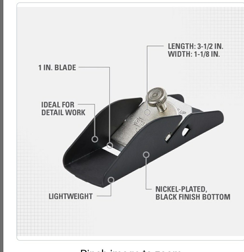 Stanley 3.5 in. L X 1 in. W Trimming Plane Cast Iron Black