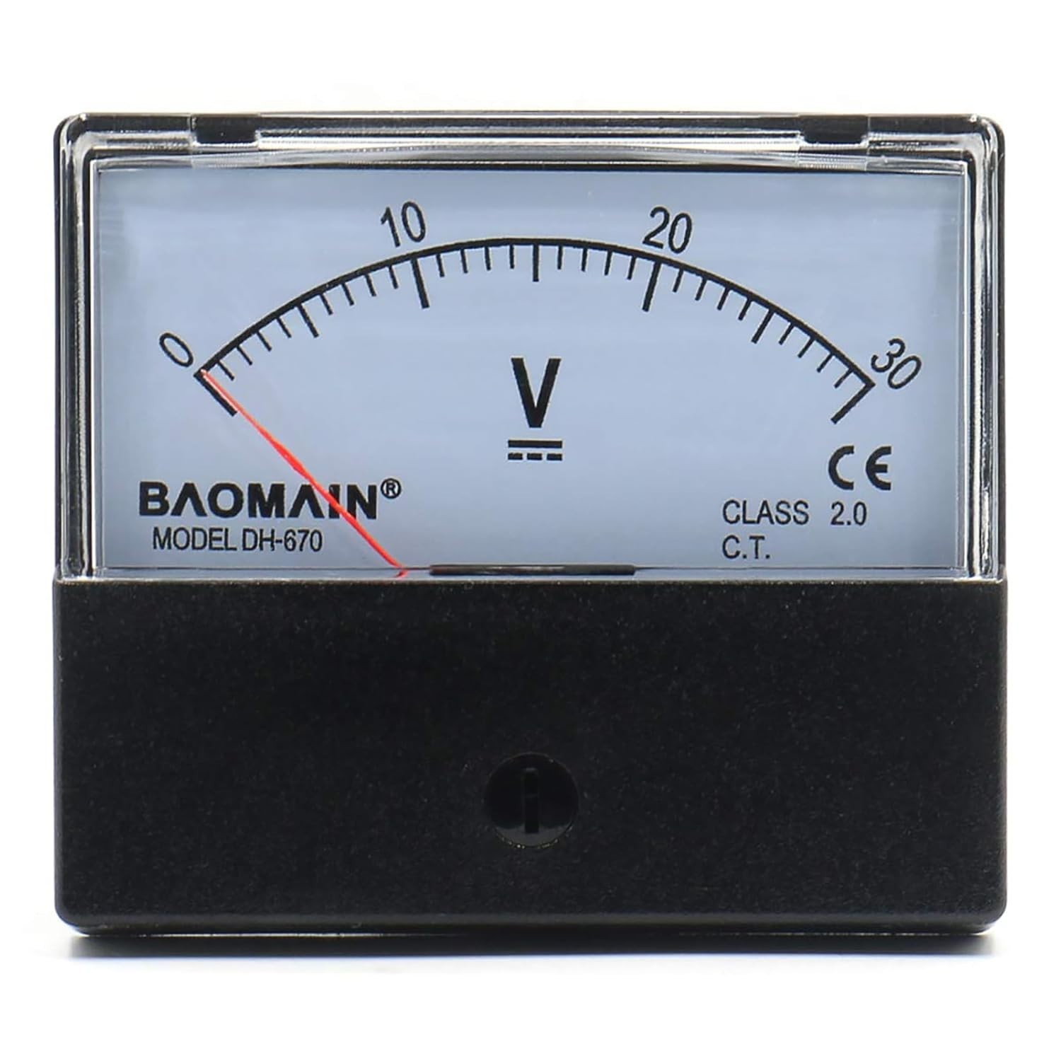 NEW Voltmeter DH-670 DC 0-30V Rectangular Class 2.0 Analog Panel Clear