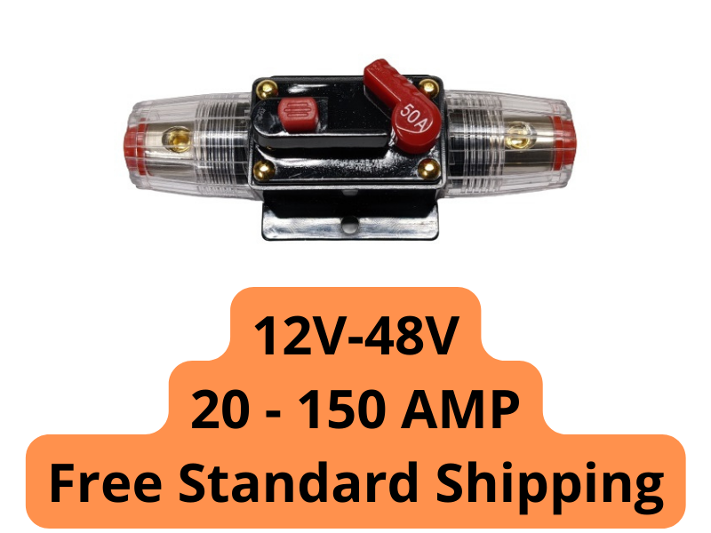 20A-150A Inline Waterproof Circuit Breaker Auto/Marine/Solar Manual Reset Switch