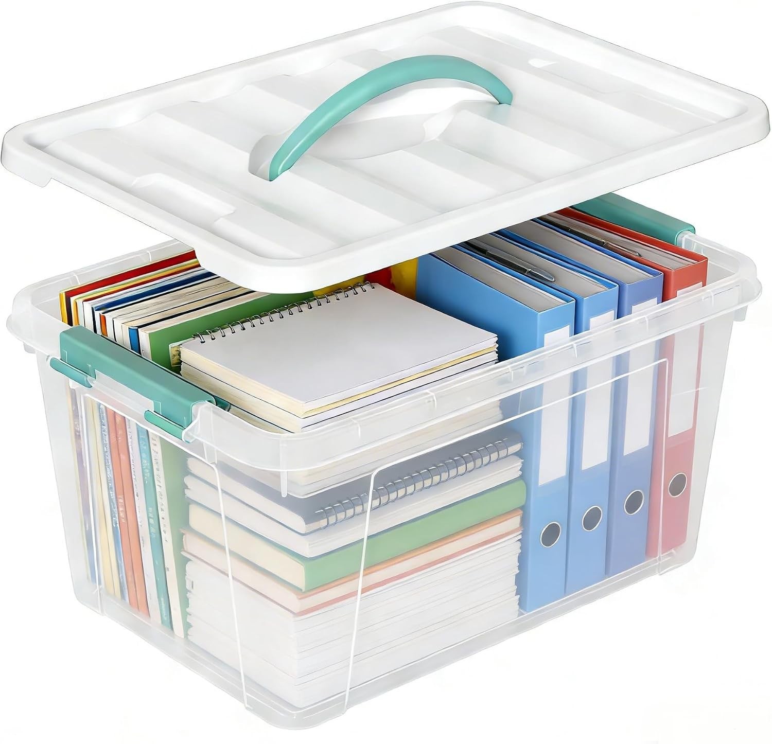 Durable 14 Qt Clear Organizer Bin with Secure Latching Lid for Versatile Storage