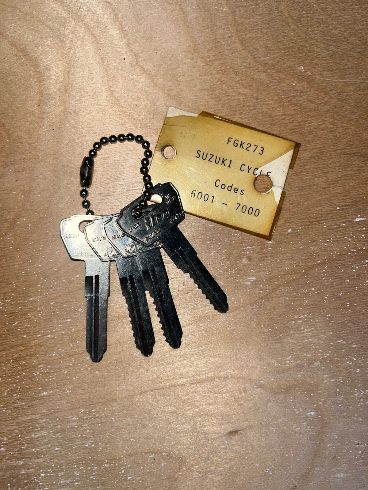 Vintage Suzuki Cycle Space And Depth Keys X179 6001-7000 Codes