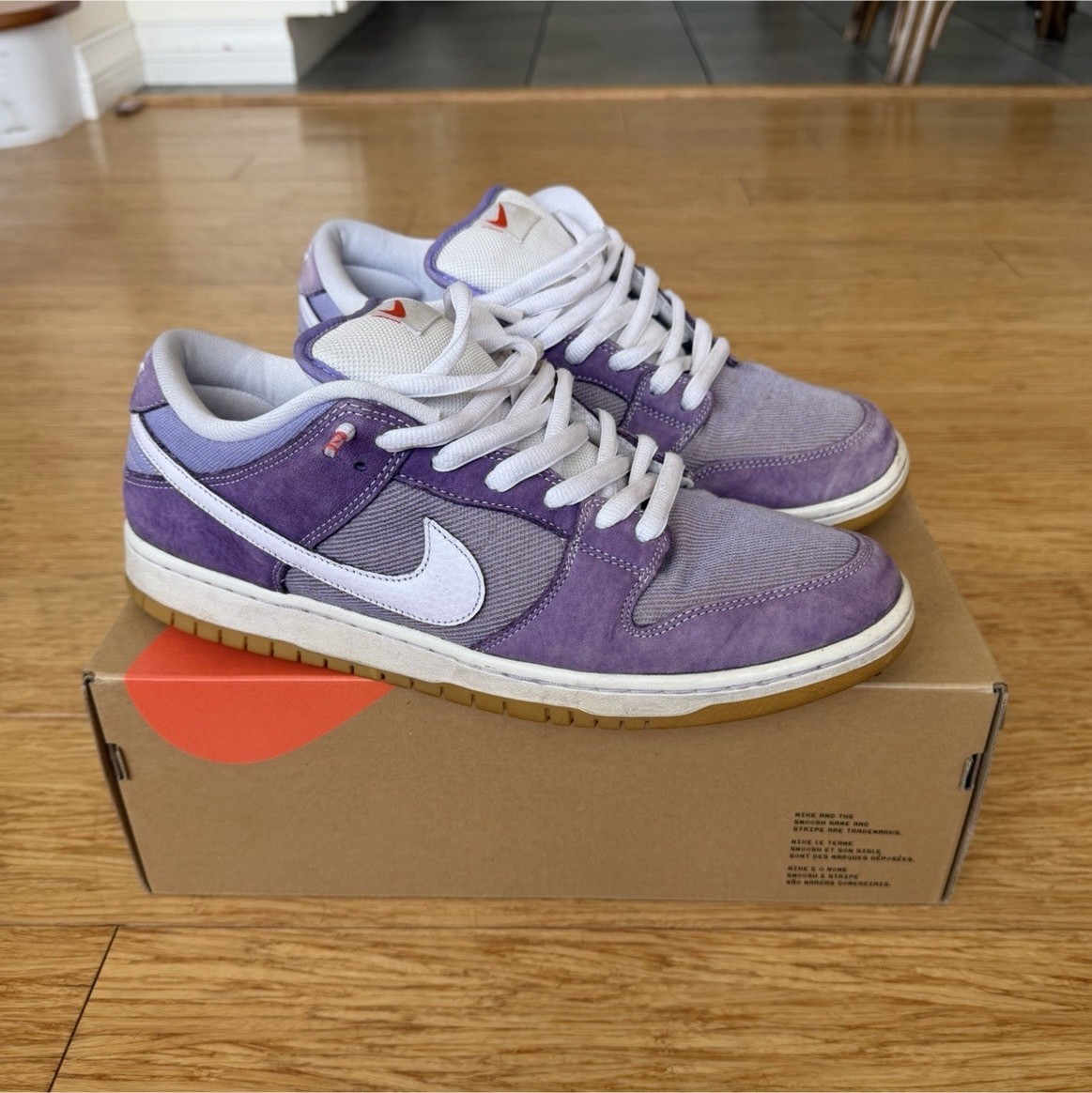 Size M 13 - Nike SB Dunk Low Pro ISO Purple Skateboarding Shoes (D, M)