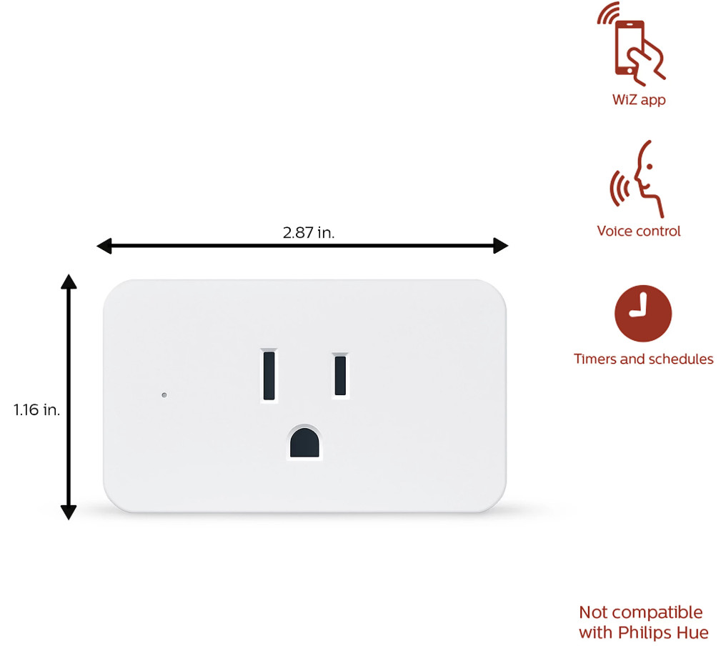 Phillips Wi-Fi Smart Plug with Voice Control 2-Pack