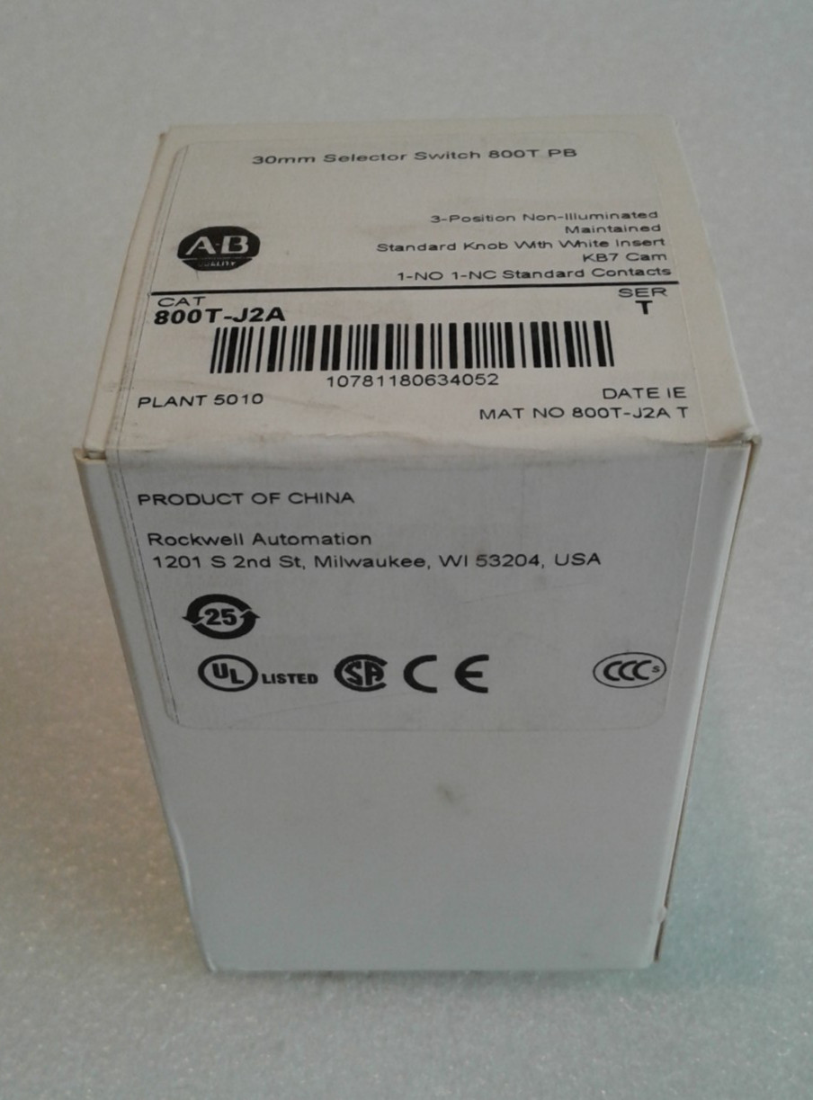 Allen-Bradley 800T-J2A Ser. T 3-Position Maintained Selector Switch - Sealed