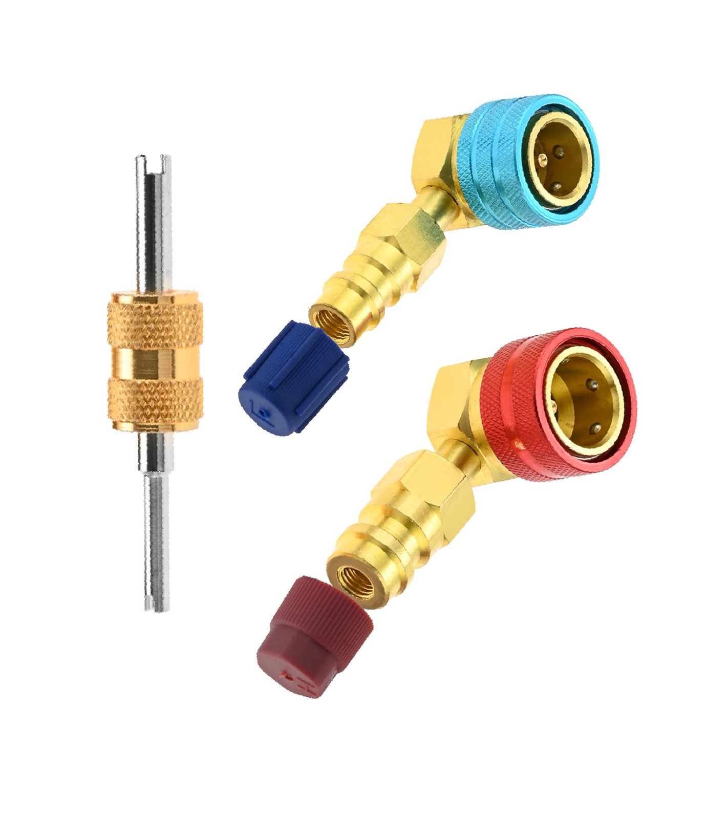 R1234yf 90° High/Low Side Quick Couplers Kit, R1234YF to R134A Quick Coupler ...