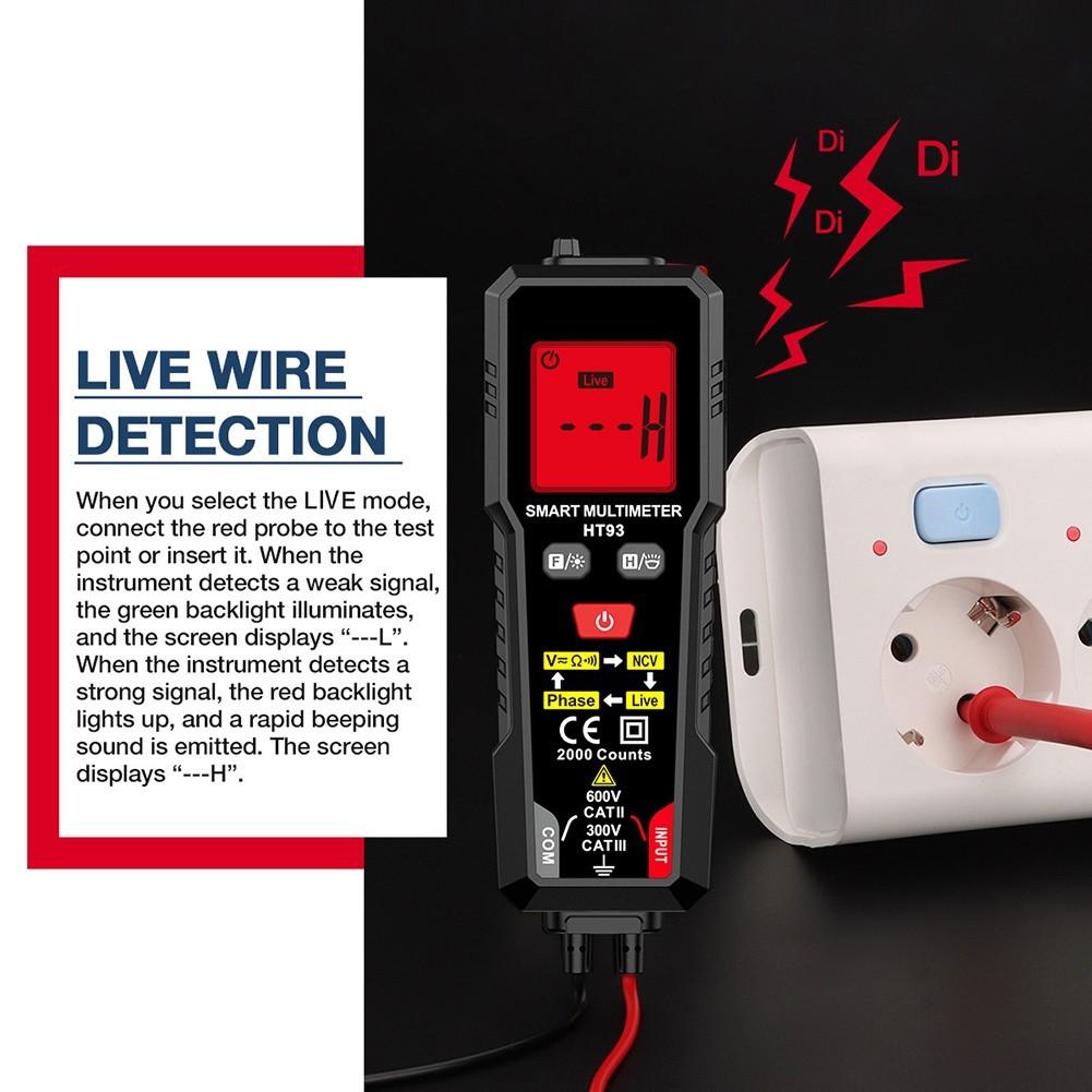 HT93 Multi-function Digital Multimeter Handheld NCV Detection Smart Multimeter