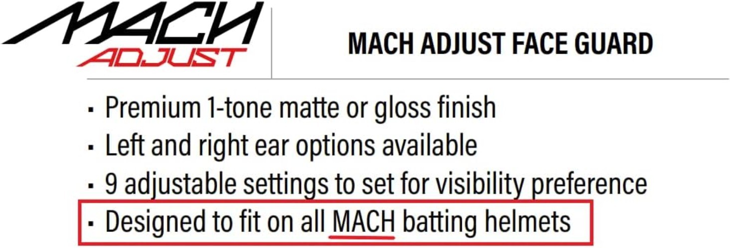 Sleek MACH Adjustable Face Extension for Baseball Helmets | LHB & RHB Options