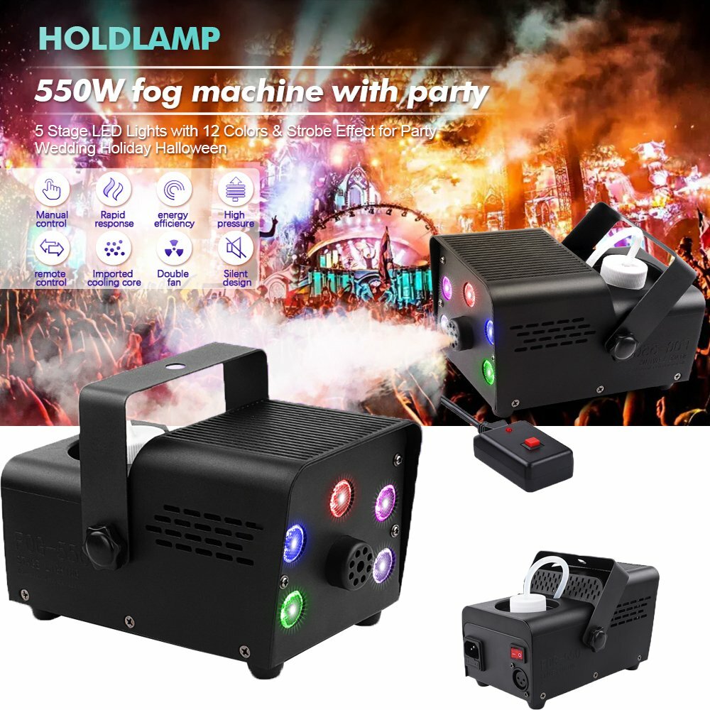 550W Smoke Fog Machine Stage Fogger Effect Equipment Disco DJ Xmas Party +Remote