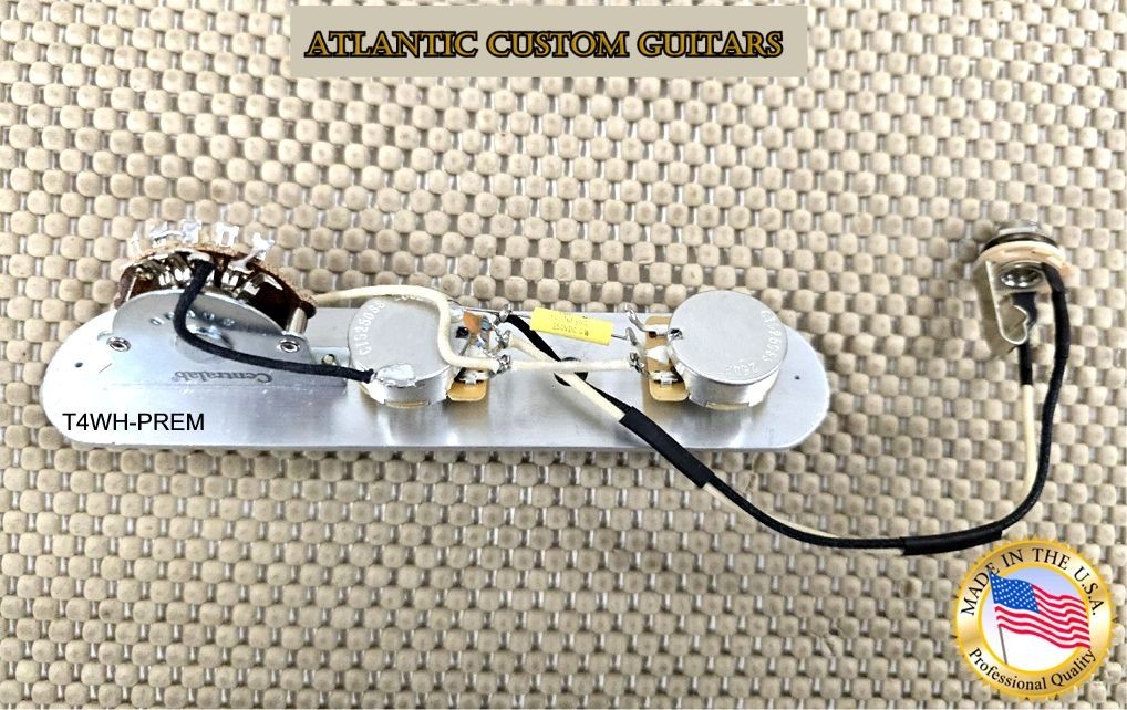 Telecaster Premium 4 Way Wiring Harness CTS - Custom 275k Pots +Treble Bleed Mod