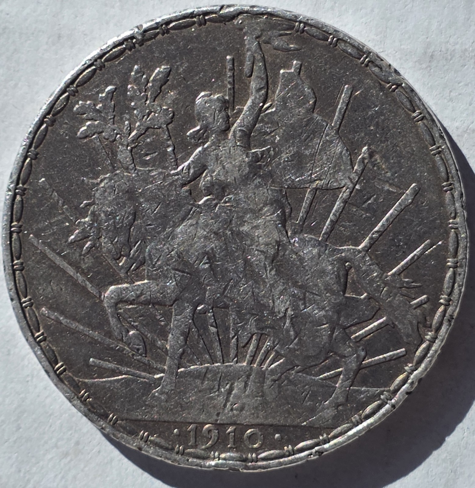 1910 Mexico Un Peso Silver Caballito Coin