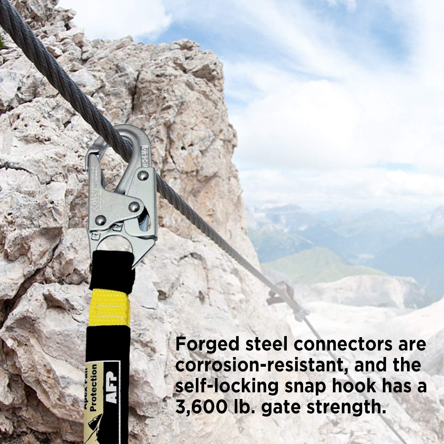 Heavy-Duty 18" D-Ring Extender Fall Protection with Snap Hook & O-Ring, OSHA Com