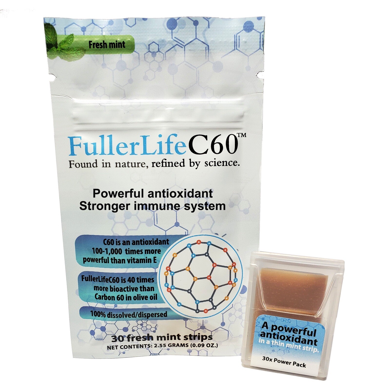 Fullerlife C60 Mint Strips,  Bioactive Delivery Max Absorption*