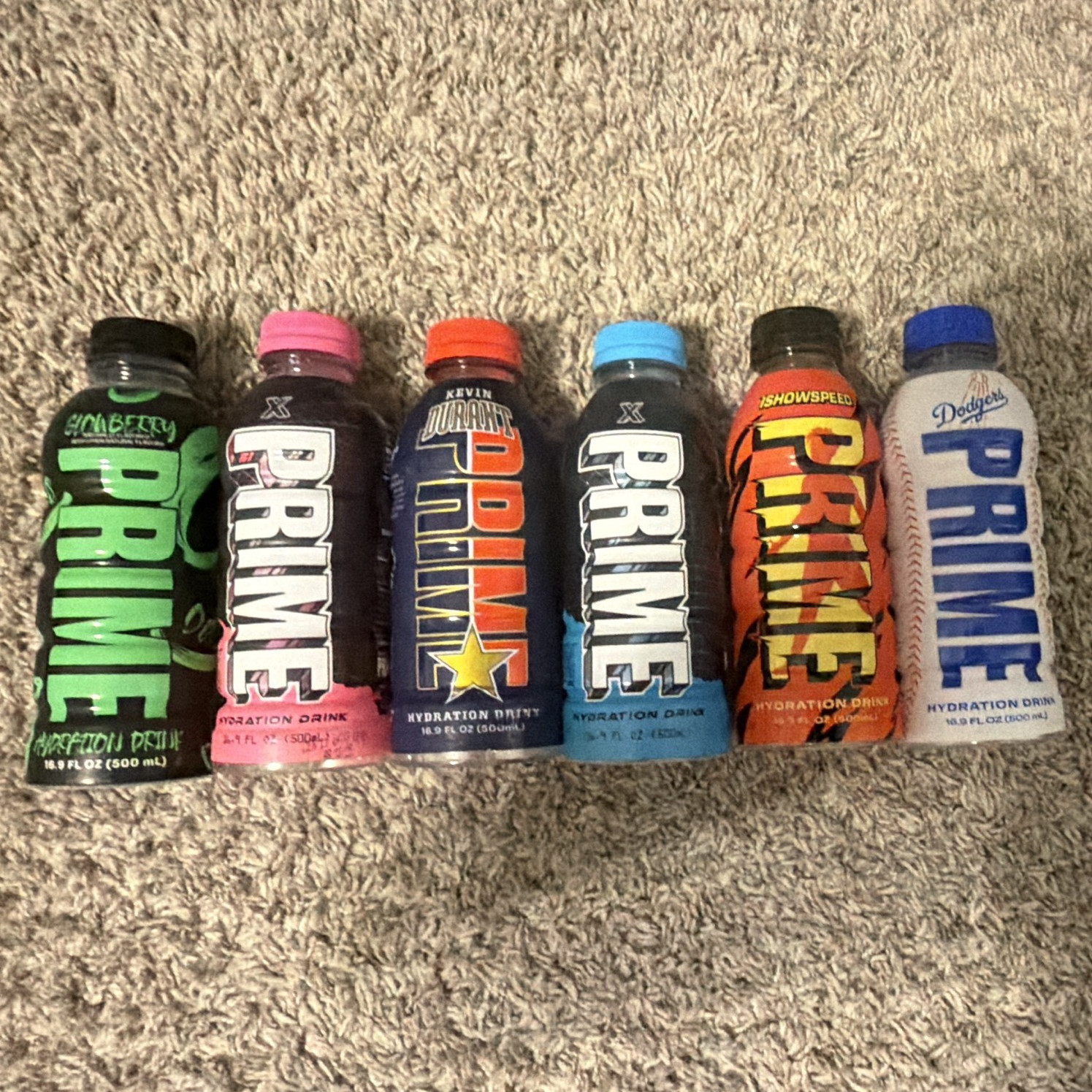 PRIME Electrolyte Hydration Drink Variety Lot 6 Bottles Coconut Water Gym
