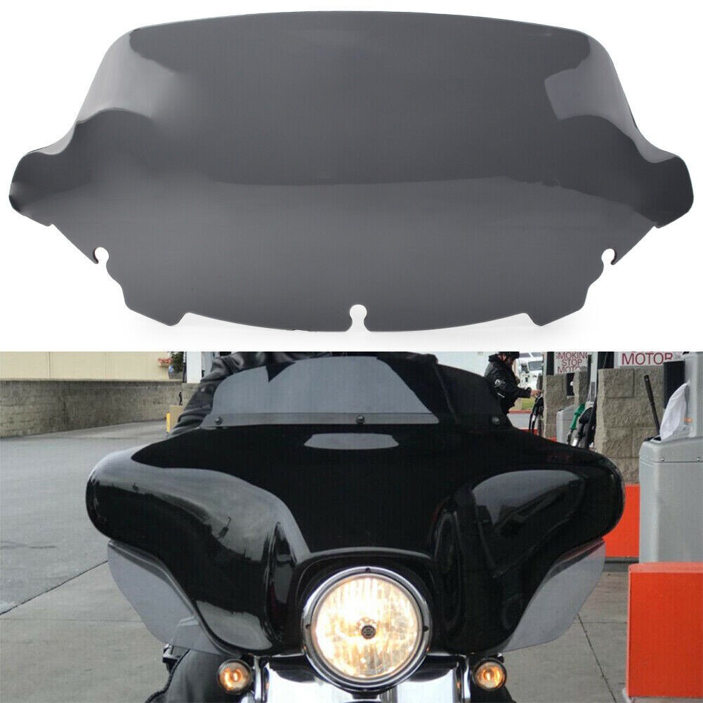 2014-2023 Smoke 10.5" Wave Windshield Windscreen For Harley Touring Street Glide