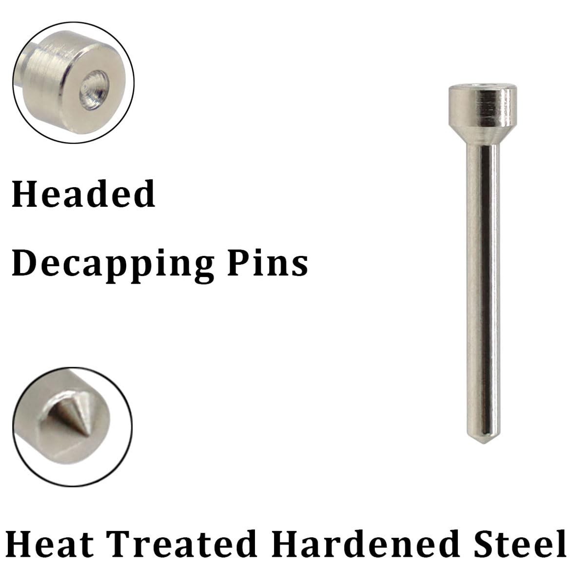 ZOEKIM 12 Pack Headed Decapping Pins Reloading Die, Redesigned Black