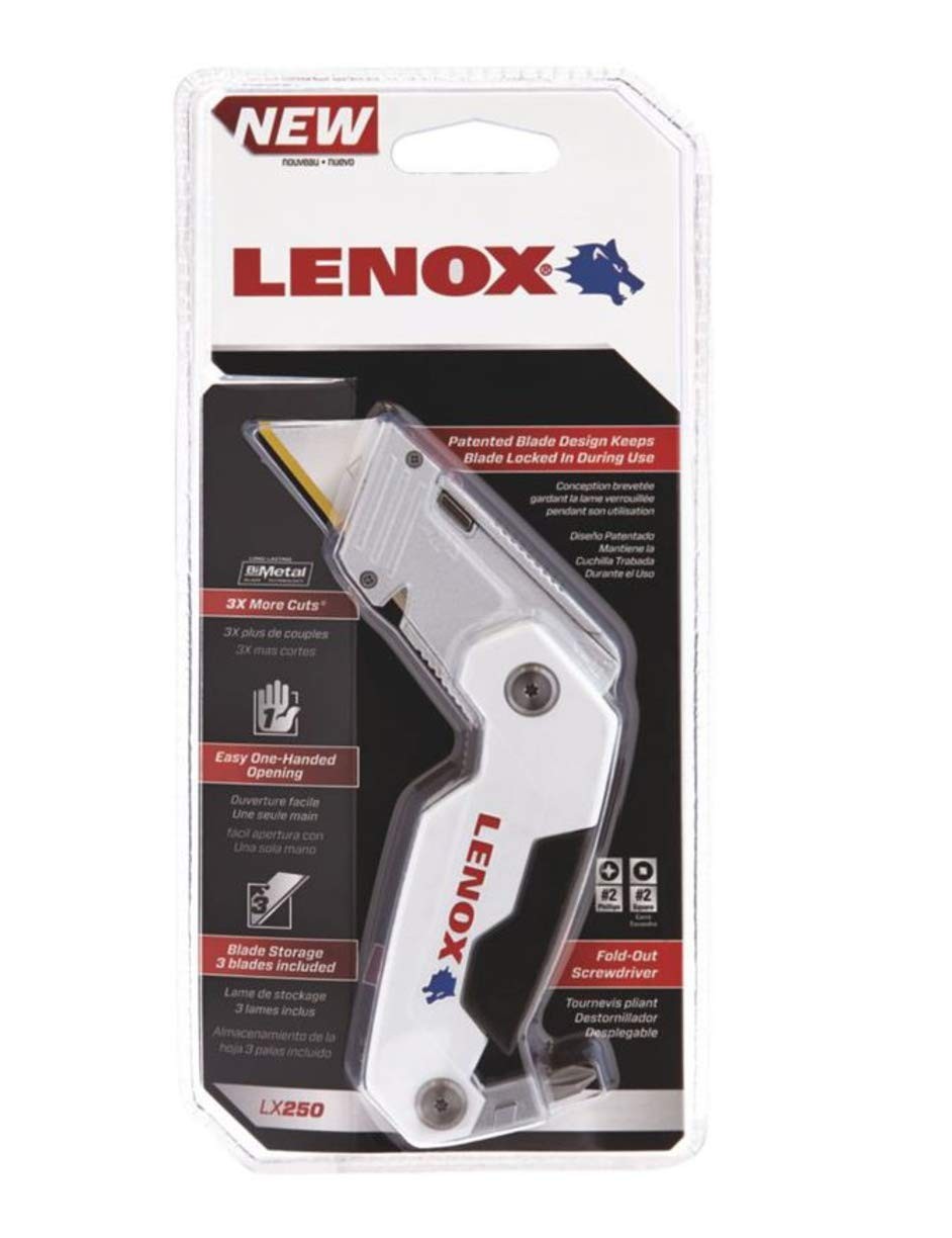 Lenox Utility Knife 3 Blades Rubber Grip Bottle Opener Screwdriver New Boxed