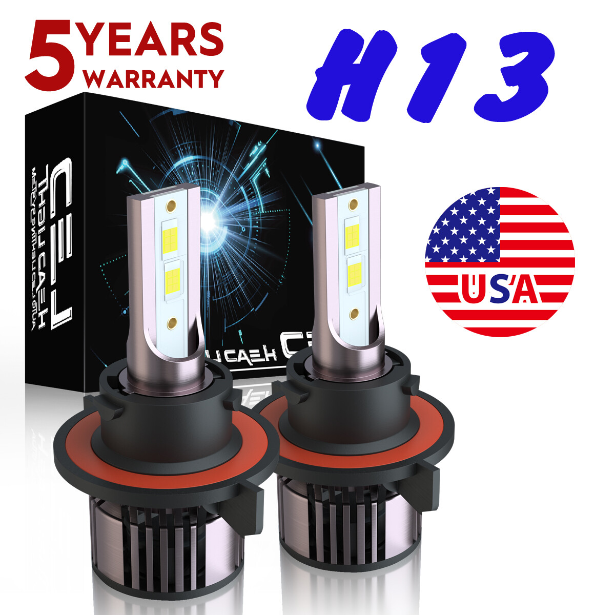 2PC Bright H13 9008 V25 LED Headlight Bulbs for 2020-2024 Honda Talon 1000X