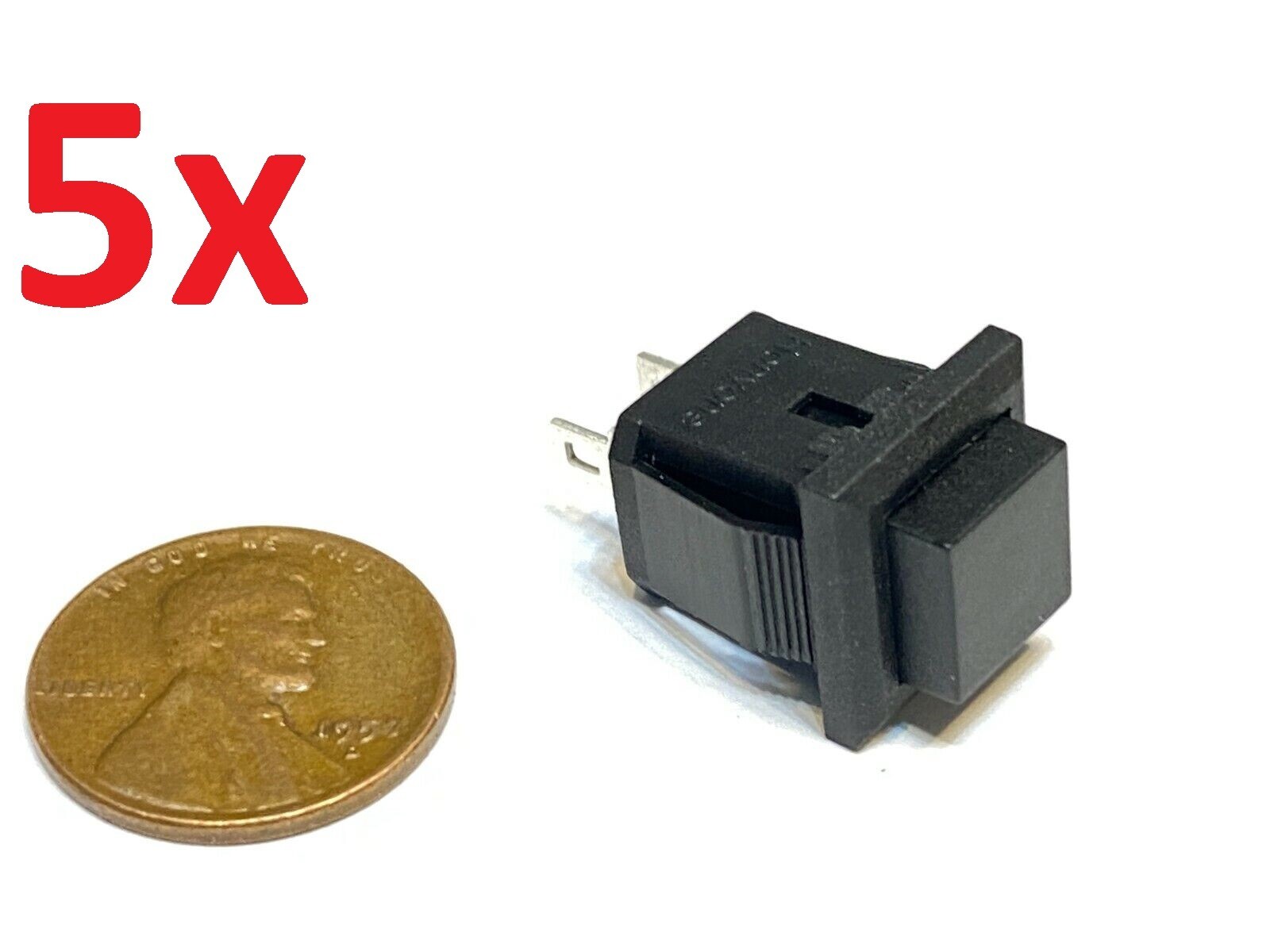 5x Square black push button switch 12mm  momentary ds-430 N/O normally open A36