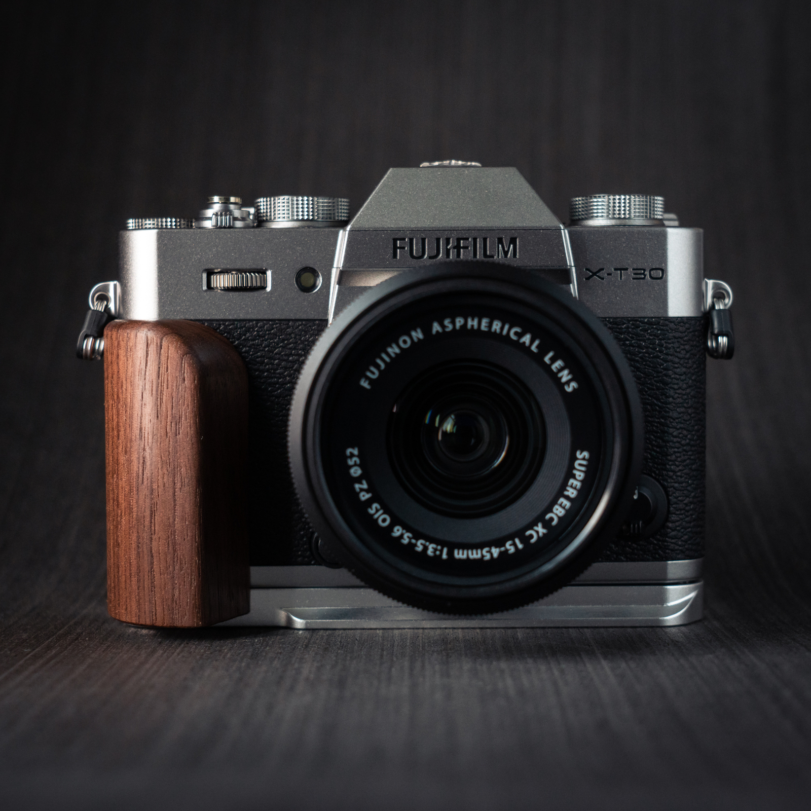 Wood Camera L Hand Grip w/Aluminum Alloy Baseplate For Fujifilm XT30ii XT30 XT20