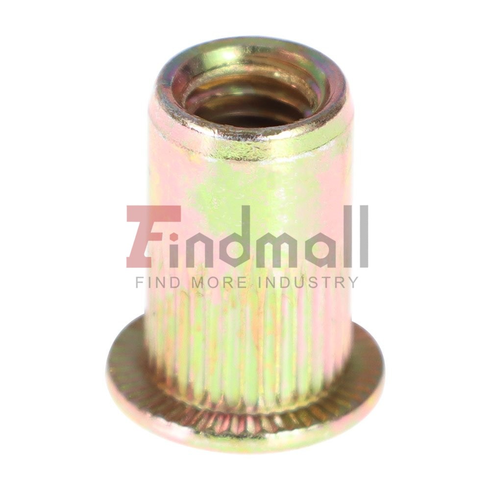 Carbon Steel M6 Metric Rivet Nut Flat Head Threaded Insert Nutsert 100 Pack