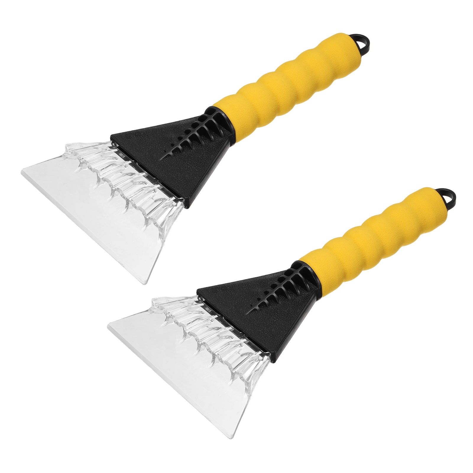 2Pcs 10" x 5" Car Ice Scraper for Ice Removal, Black/Yellow