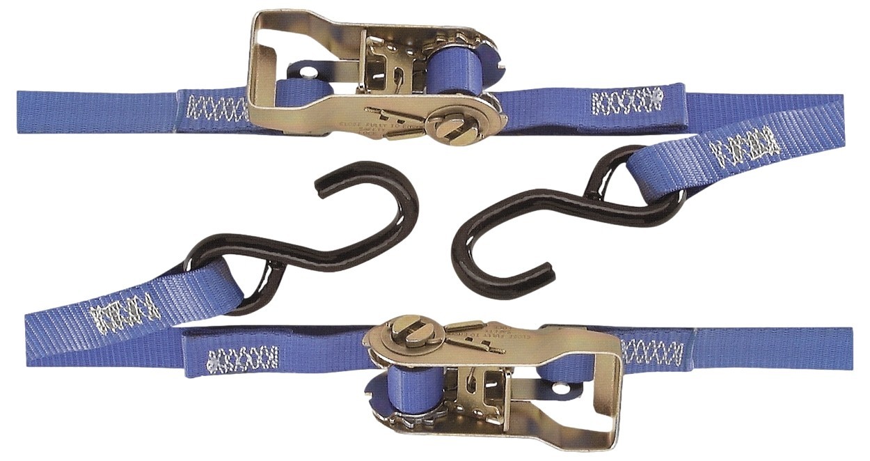 2 Lot Kinedyne 711581PK 1"x12 Foot Blue Ratchet Strap with S Hooks H.D. Tie Down